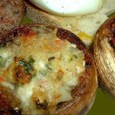 Mushrooms Stuffed With Feta Cheese And Garlic