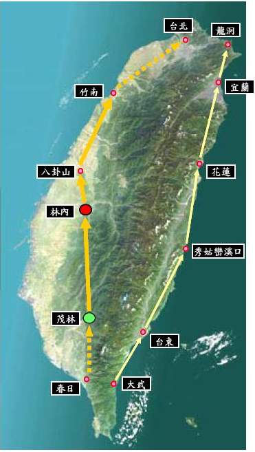 紫斑蝶遷移路線