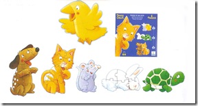 P. DJ07113 - 6 animals floor puzzle - 4-6-9 pcs - 