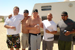 Eric, Nick, Robie, Otto, Mingo at the camp site.