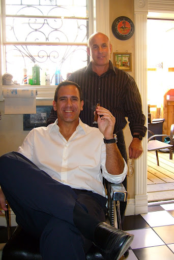 Jorge Padron gets shave at Clips on Sixth