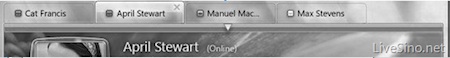 Pestañas en Windows Live Messenger 10