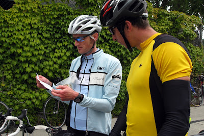 Keith and Ben inspect the route sheet