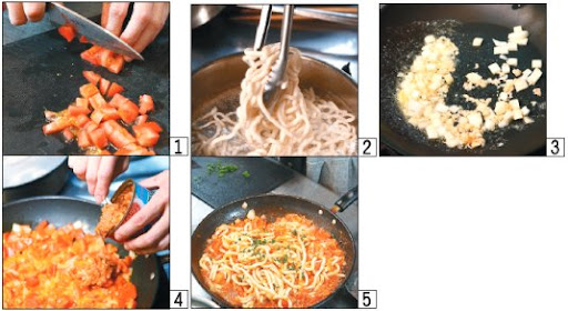 簡單幾個步驟就可以用冷凍食品、調理包做成的肉醬義大利麵