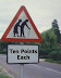 Road sign - Ten points each.