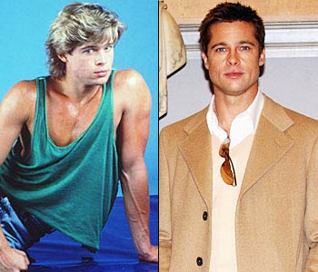 Brad Pitt - Forgotten pictures of popular people - Brad Pitt in 1987 and today. Nice green shirt, I must say.