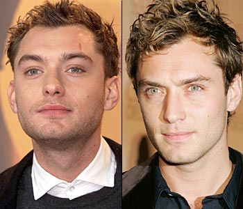 Jude Law then and now. - He looks completely the same.