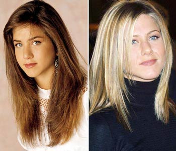 Jennifer Aniston in 1990 and today. - She's still very cute.