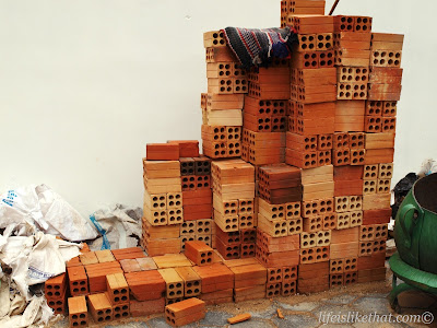 cambodia, hollow bricks