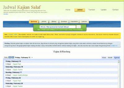 screenshoot jadwal kajian.org