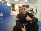 Taking a break during Brazilian Jujitsu training..