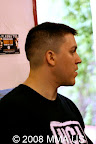 Discussing the fights with the other writers at the UCL, May 2008