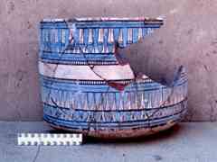 Pottery decorated in a distinctive pale blue color was in vogue in New Kingdom Egypt, particularly during the reign of Amenhotep III and Ramesses II. (Colin A. Hope/Monash University)  Pottery decorated in a distinctive pale blue color was in vogue in New Kingdom Egypt, particularly during the reign of Amenhotep III and Ramesses II. (Colin A. Hope/Monash University)