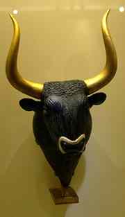A Minoan rhyton in the form of a bull. A Minoan rhyton in the form of a bull.