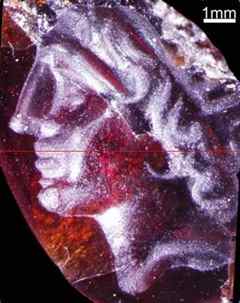 This is an engraved gemstone carrying a portrait of Alexander the Great. The gemstone was found in the course of recent excavations at Tel Dor.  This is an engraved gemstone carrying a portrait of Alexander the Great. The gemstone was found in the course of recent excavations at Tel Dor.