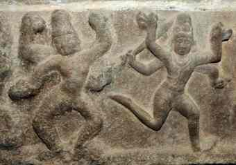 Sculptures of Karana dance units in the Brihadisvara temple in Thanjavur.