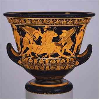 The Euphronios krater, a renowned red-figured Greek vase from the sixth century B.C., is widely believed to have been illegally excavated in 1971 from an Etruscan tomb near Rome. In 1972 a dealer in classical artifacts sold it to the Metropolitan Museum of Art for $1 million. After long negotiations, the Met and the Italian government brokered an accord in February 2006 providing for the handover of 21 antiquities to Italy, including the Euphronios, in exchange for long-term loans from Italy to the museum.
