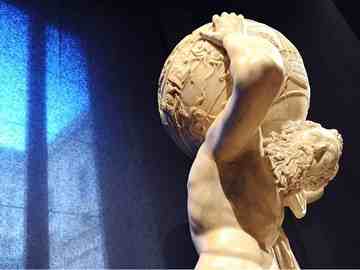 Famous Atlas sculpture on display in Rome