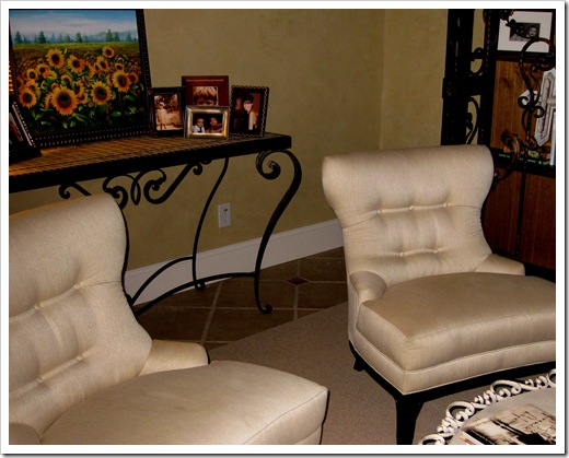 living room chairs closeup