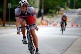 Racers compete in the Sunday Criterium of the Joe Martin Stage Race on May 9, 2010, in Fayetteville, Arkansas.