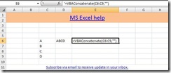 Microsoft Excel, VBA concatenate
