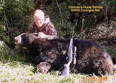 Noel Harvey took this 760 lb bear while hunting with Conmans Guide Service