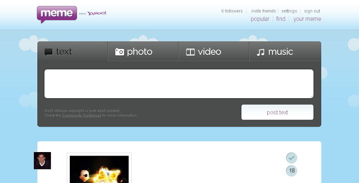 meme-typeaid Here you can type your post / upload a pic / share a video or music link easily