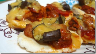 mini eggplant pizzas, by 240baon