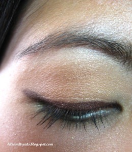 maybelline gel eyeliner in brown swatch, by bitsandtreats