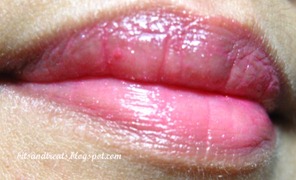lip ice colored lip balm sweet rose lip swatch, by bitsandtreats