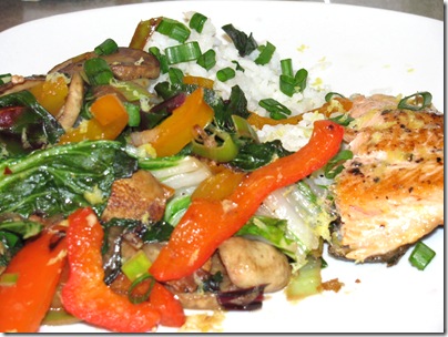 trout&rice&greens