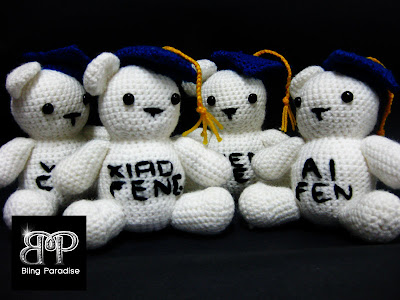 amigurumi graduation bears -cute amigurumi graduation convocation bears with customize name