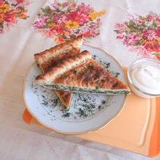 Spicy Swiss Chard and Feta Cheese Pie in Yogurt Pastry Dough