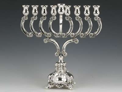 Silver Hanukkah Menorah