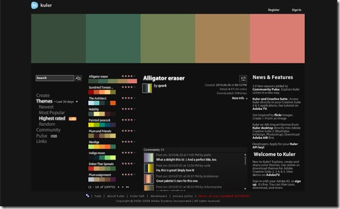 Página incial de la web Kuler Página incial de la web Kuler