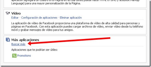 Ir a apartado "buscar más aplicaciones" de nuestra página de Facebook