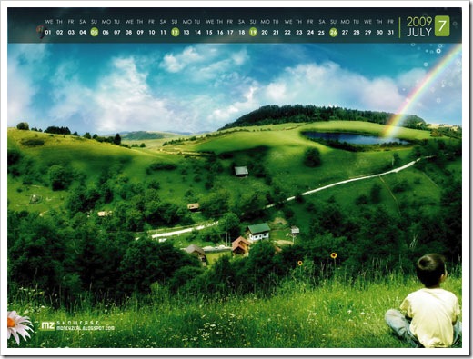 Desktop Wallpaper Calendar_July_2009_3d Fantasy
