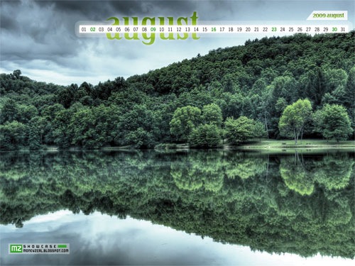 High Resolution, widescreen HD natural Desktop Wallpaper Calendar Background |August 2009