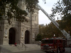 Not something you see every day. I love that they didn't ask the lady on the steps to move.