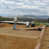 Final garage sheathing from rooftop