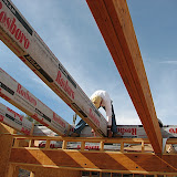 Charlie placing dining rm beams 5/2