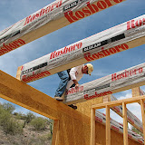 Charlie placing theater beams 5/2