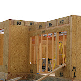 Mel's office/greatroom beams and panels in place 5/3