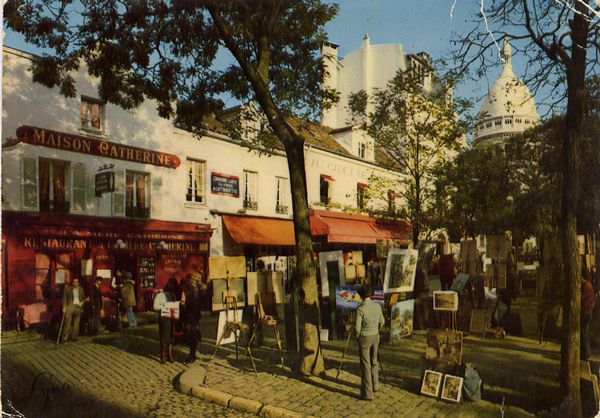 Cartes Postales Pop et  Kitsch des années 50, 70 et 70 - Pop and kitsch vintage postcards from the fifties, the sixties and the seventies : Quais et peintres de Paris