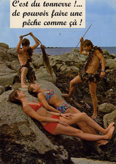 Cartes Postales Pop et  Kitsch des années 50, 70 et 70 - Pop and kitsch vintage postcards from the fifties, the sixties and the seventies : Humours de vacances