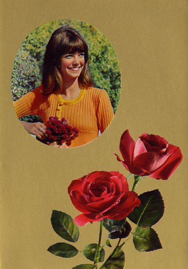 Cartes Postales Pop et  Kitsch des années 50, 70 et 70 - Pop and kitsch vintage postcards from the fifties, the sixties and the seventies : Amours en fleurs