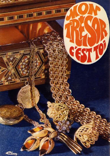 Cartes Postales Pop et  Kitsch des années 50, 70 et 70 - Pop and kitsch vintage postcards from the fifties, the sixties and the seventies : Ca vous cause ? / Talking tools