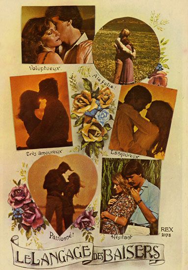 Cartes Postales Pop et  Kitsch des années 50, 70 et 70 - Pop and kitsch vintage postcards from the fifties, the sixties and the seventies : Couples, lettres d'amour