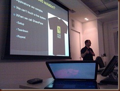 Gil presenting on why Mario T Shirts are so popular