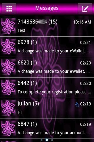 Pink Flower Go Sms Pro Theme